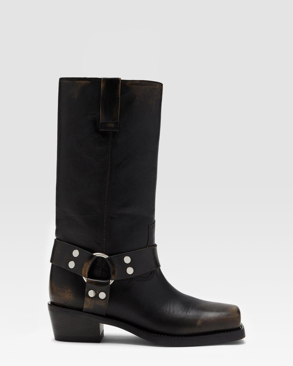 Botas de piel cepillada negra