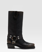 Botas de piel cepillada negra