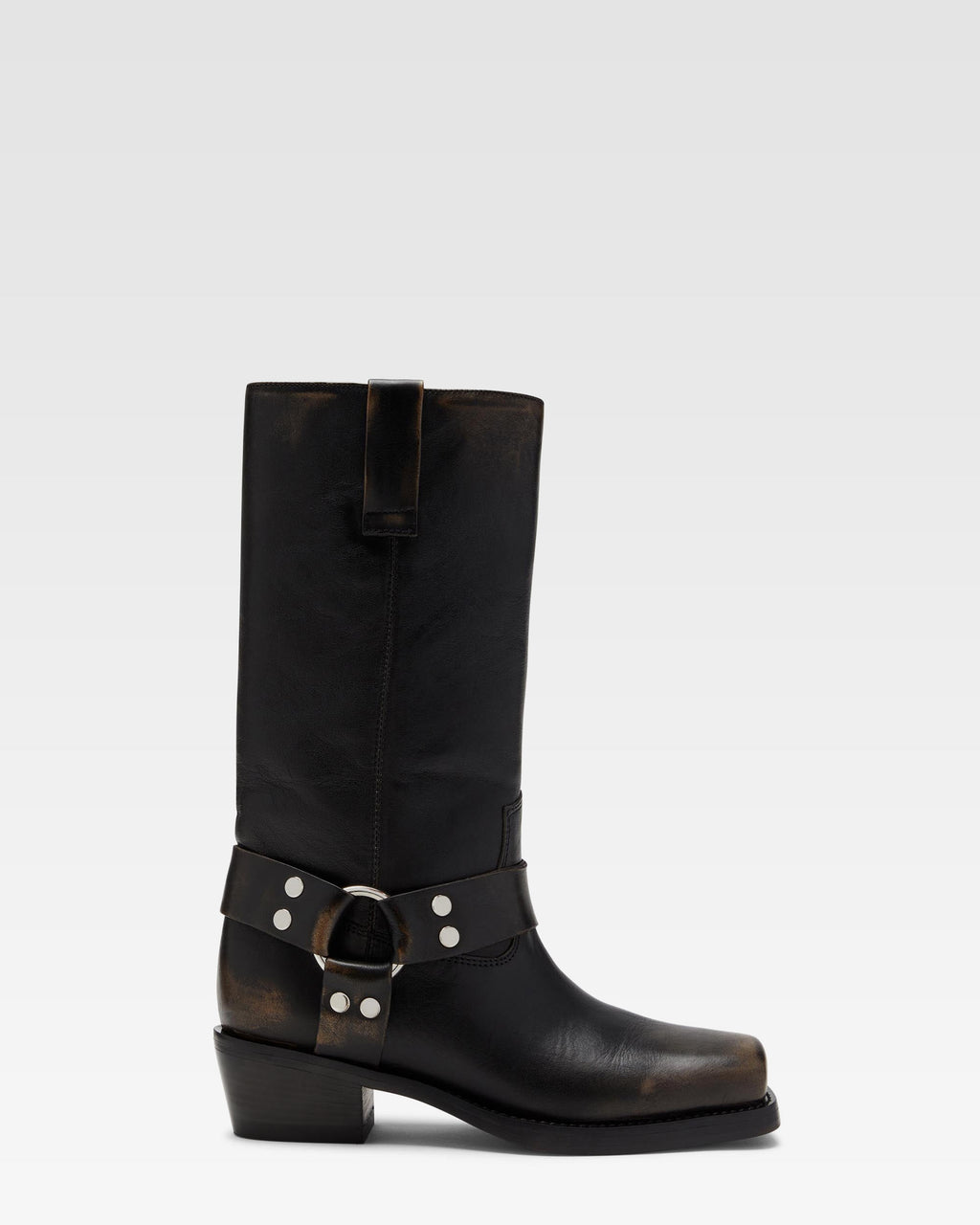 Botas de piel cepillada negra