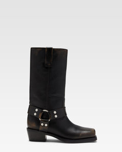 Botas de piel cepillada negra