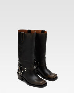 Botas de piel cepillada negra
