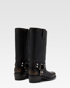 Botas de piel cepillada negra