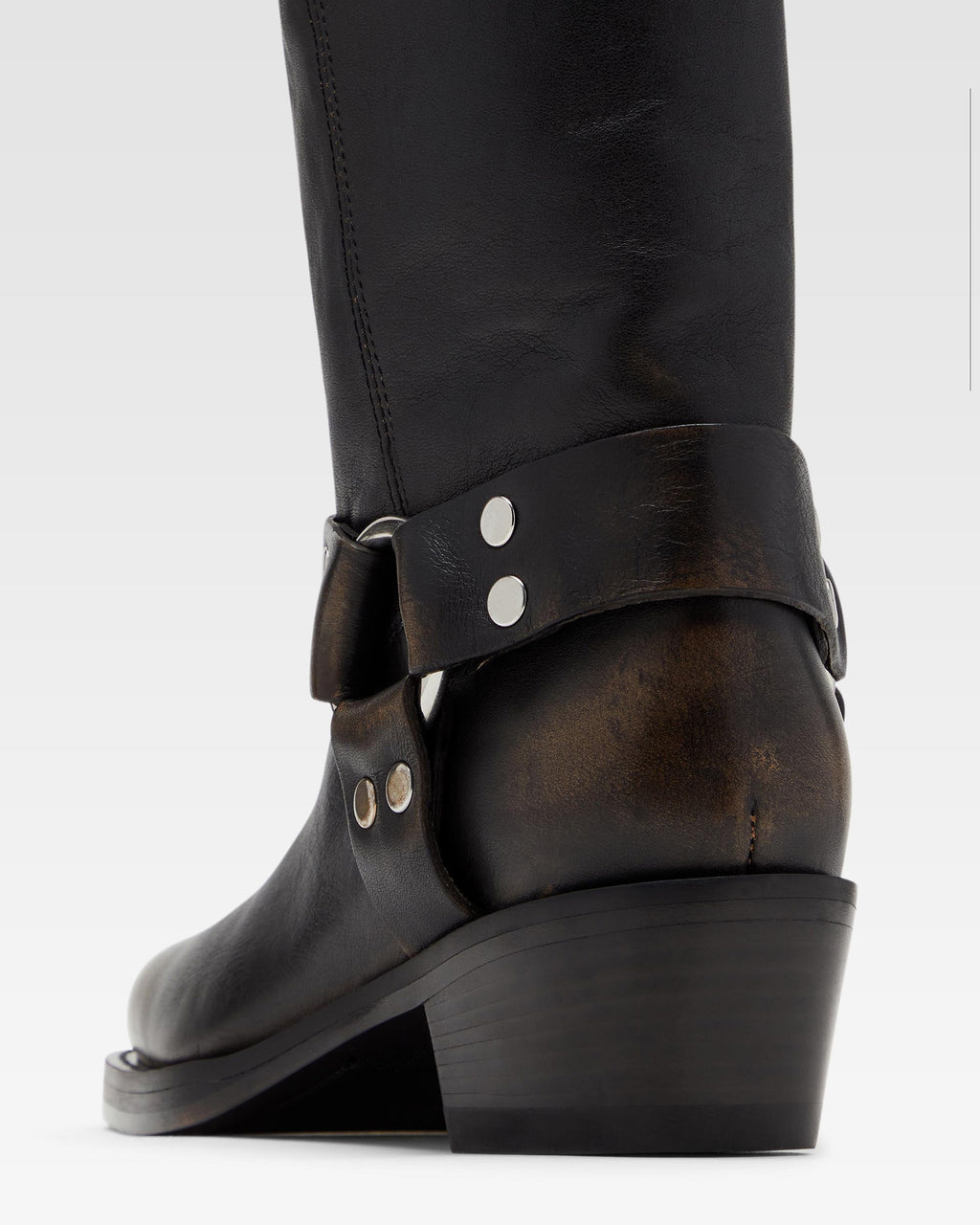 Botas de piel cepillada negra