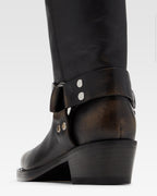 Botas de piel cepillada negra