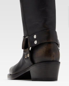 Botas de piel cepillada negra
