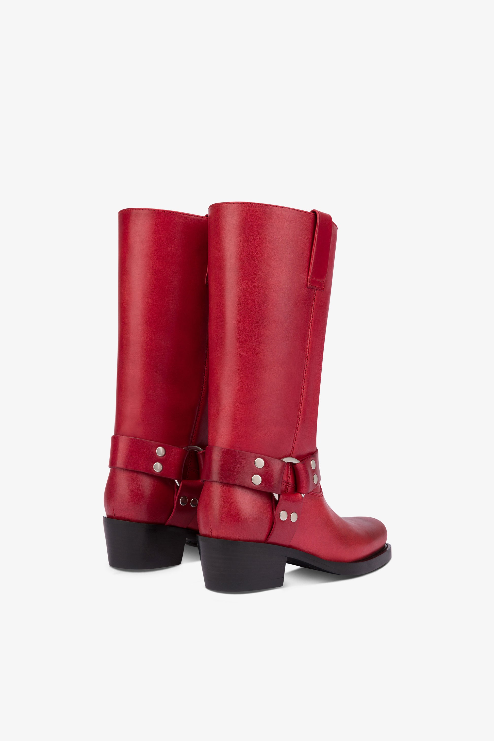 Square-toe boots in smooth fiesta leather