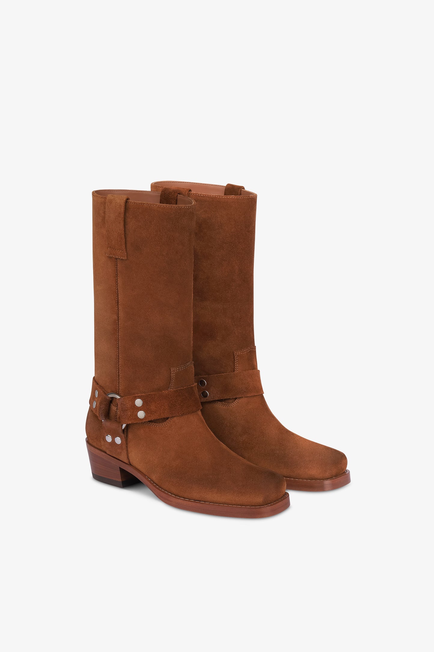 Stivali in pelle scamosciata cognac