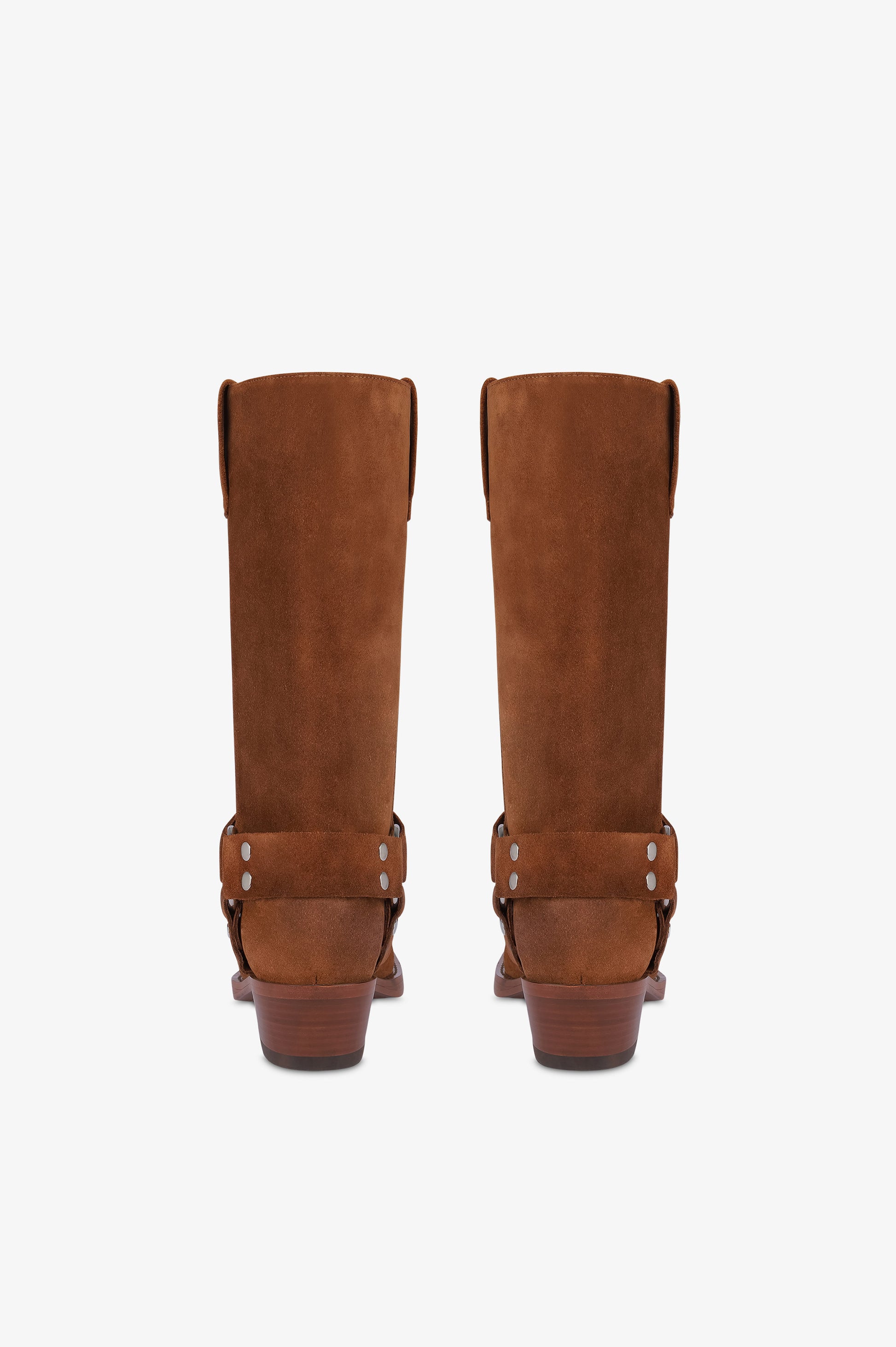 Stivali in pelle scamosciata cognac