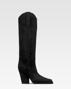 Botas en ante de piel de becerro negro