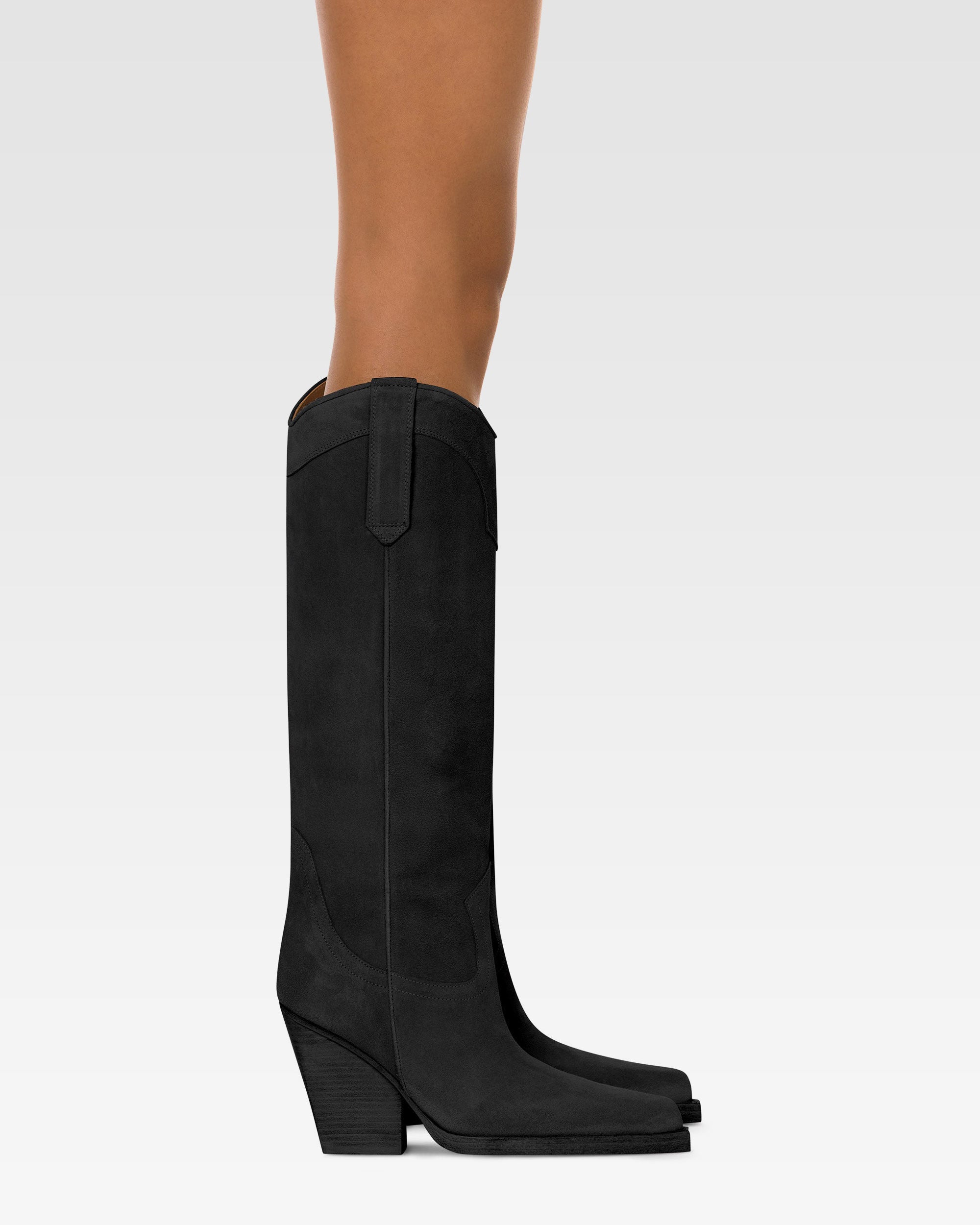 Bottes en veau velours noir