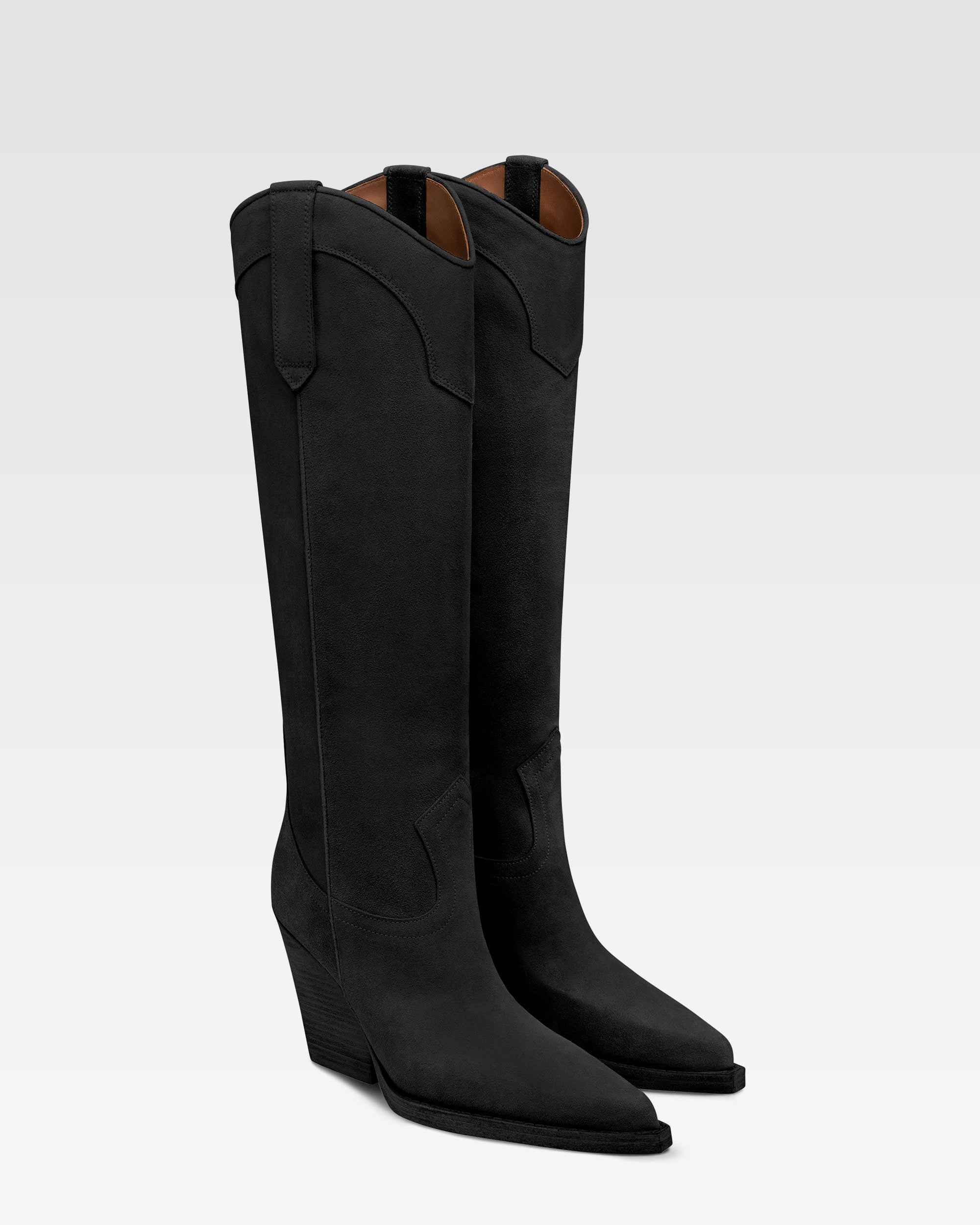 Bottes en veau velours noir