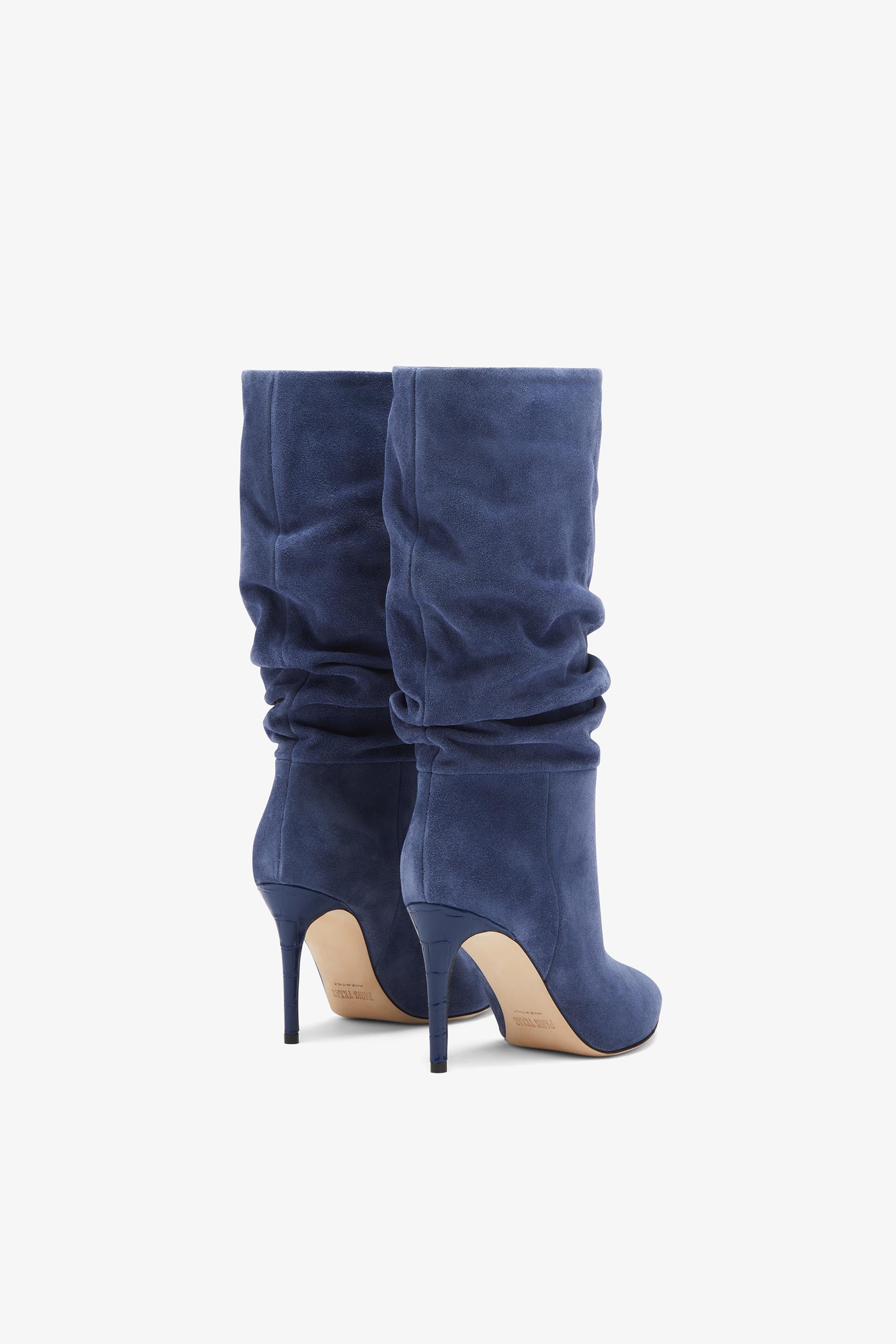 Blue suede clearance knee high boots