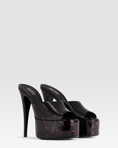 LACKLEDER PLATFORM MULE IN SCHILDPATT-OPTIK