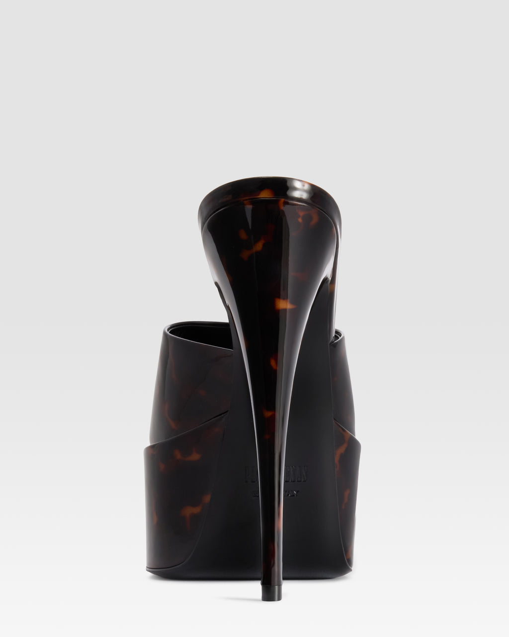 LACKLEDER PLATFORM MULE IN SCHILDPATT-OPTIK