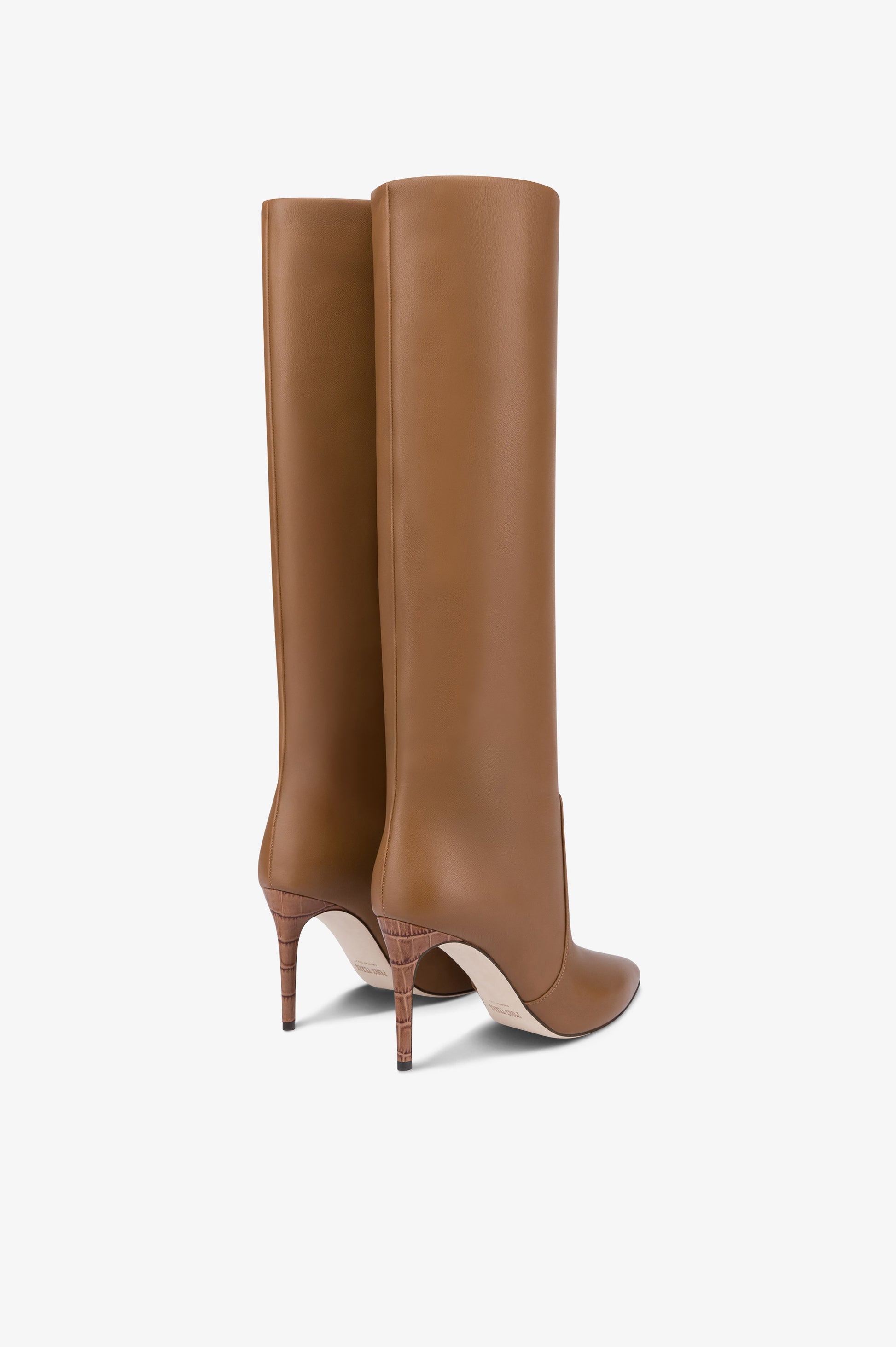 Bottes en cuir de veau couleur noix de pecan