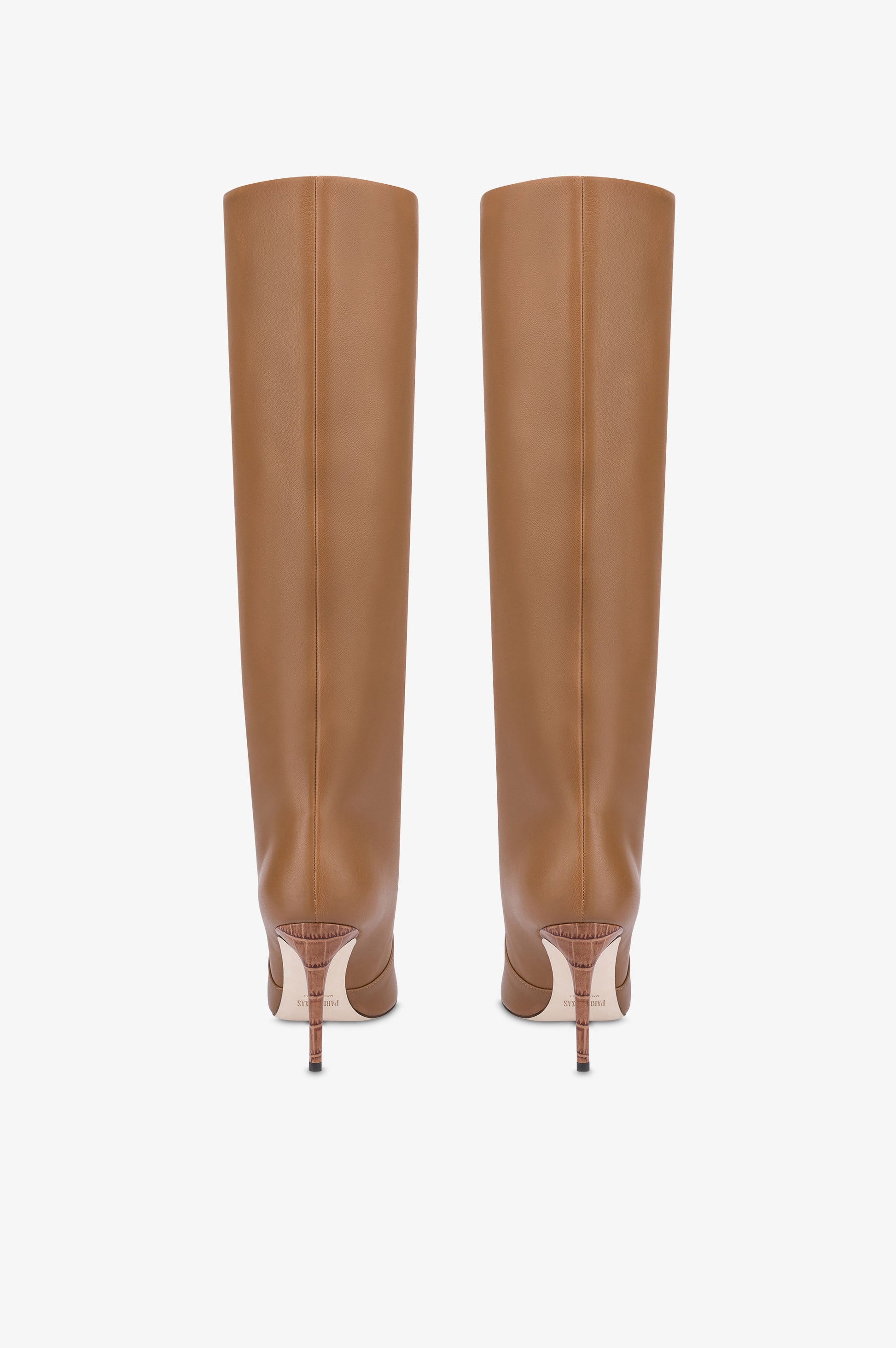 Bottes en cuir de veau couleur noix de pecan