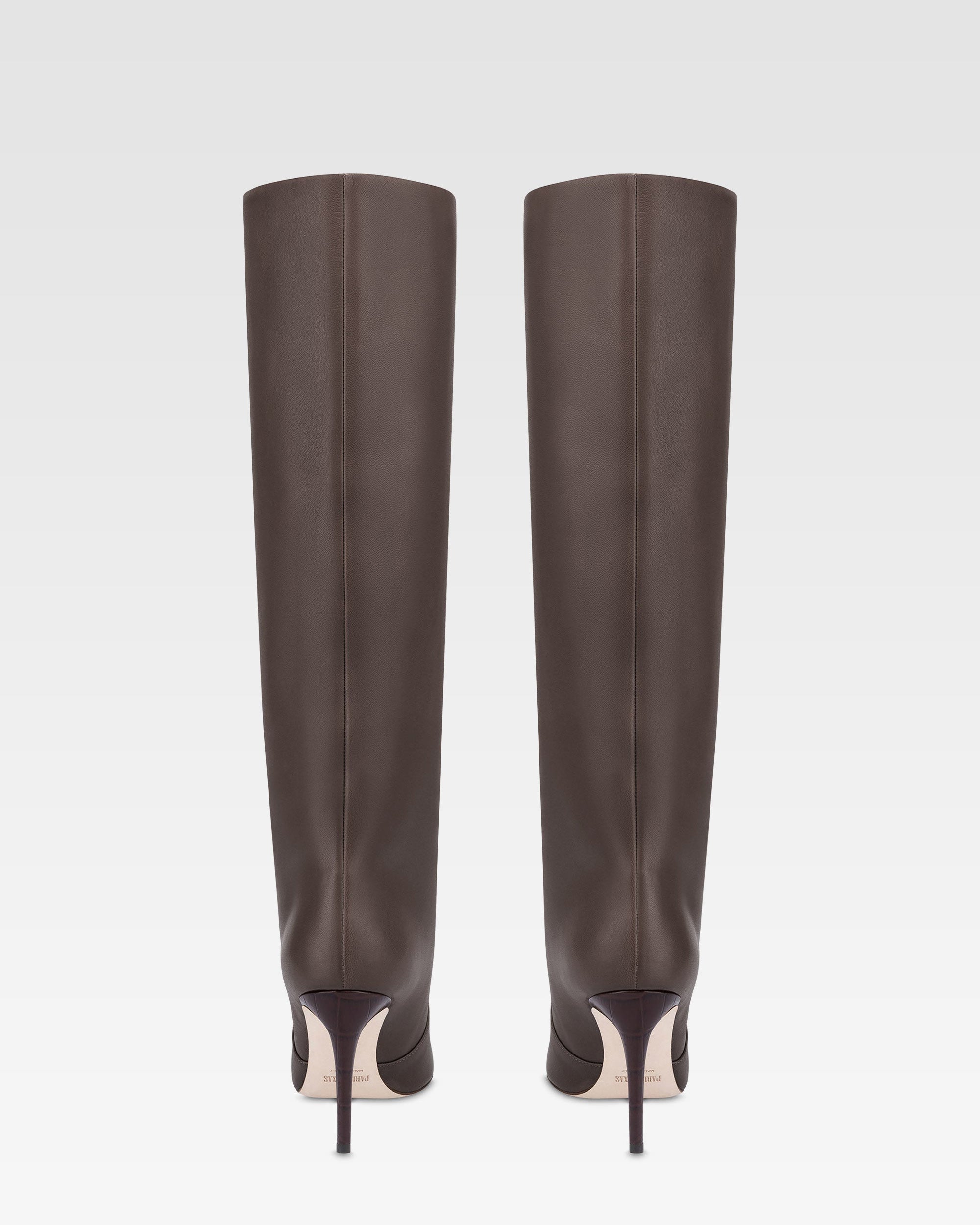 Stiefel aus ebenholzfarbenem Kalbsveloursleder