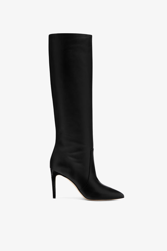Black nappa leather heel 85 boots