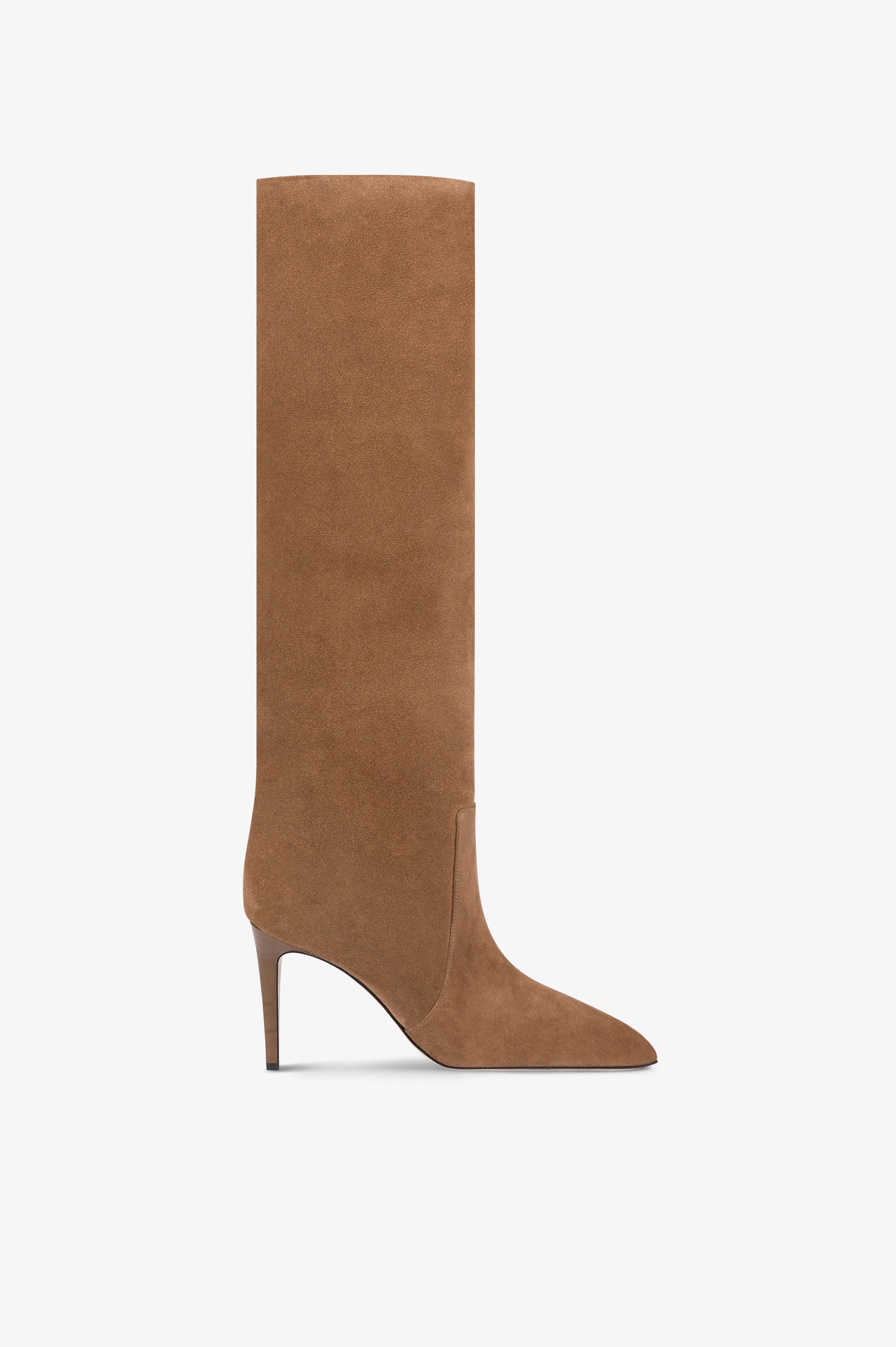 Boots in brown calf suede leather