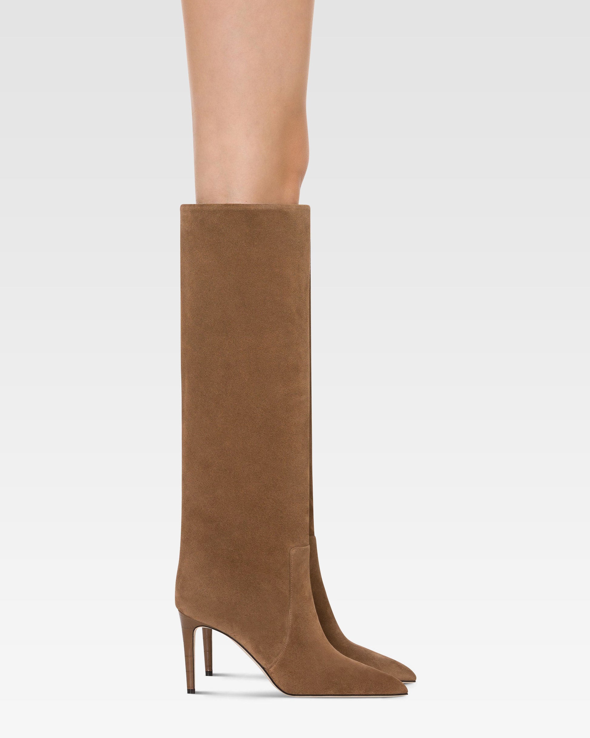 Boots in brown calf suede leather