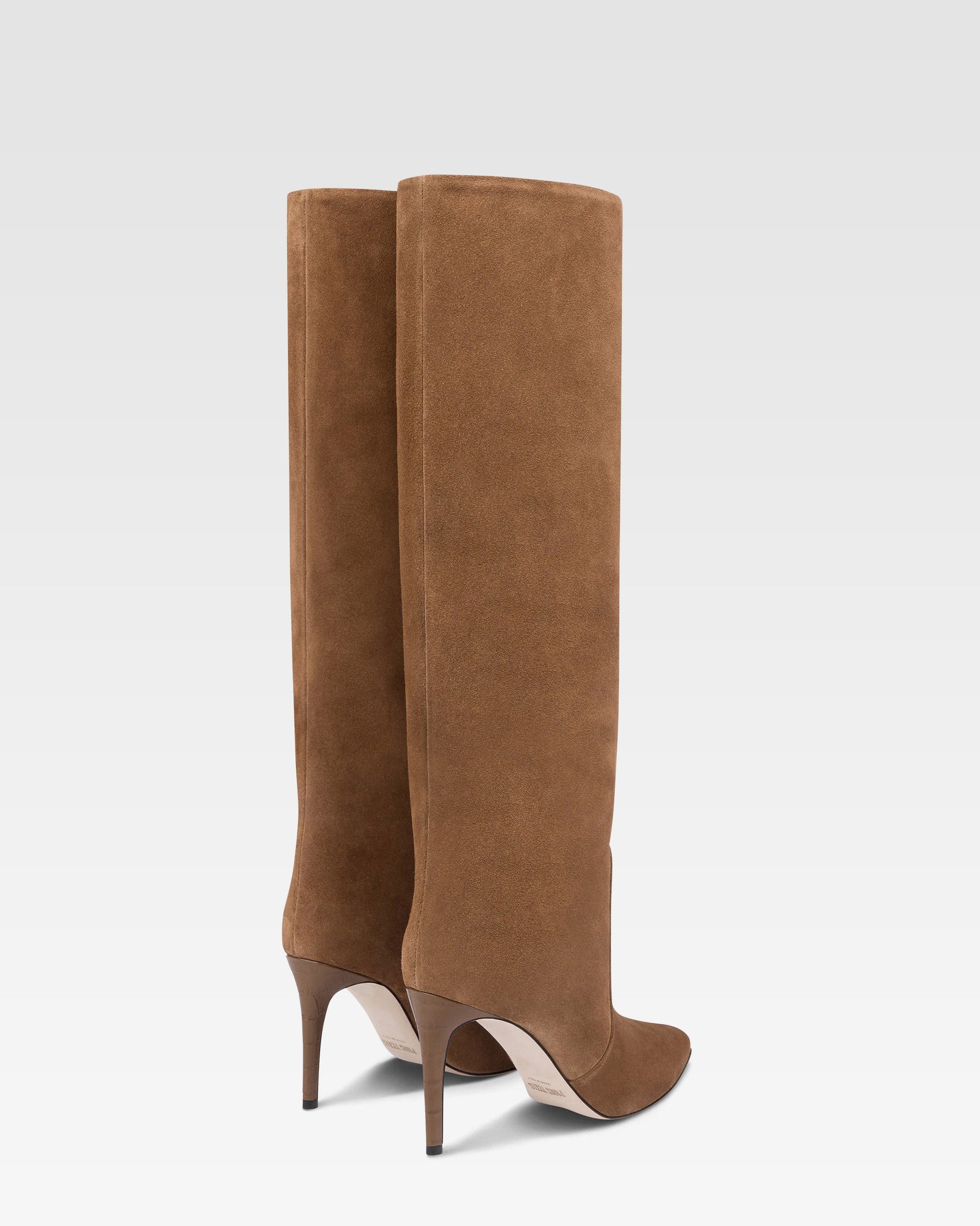 Boots in brown calf suede leather