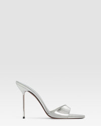 Mirrored leather mule — SILVER