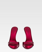 Mules in pelle specchiata rossa
