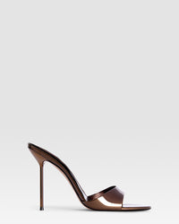 Mules in pelle ebano effetto specchio — EBANO