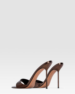 Mules in pelle ebano effetto specchio