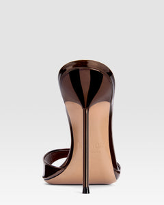 Mules in pelle ebano effetto specchio