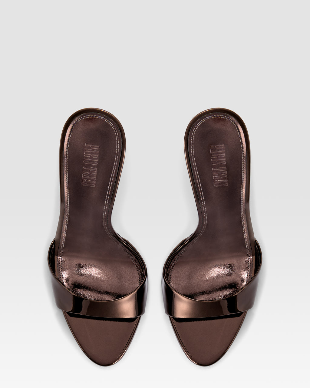 Mules in pelle ebano effetto specchio