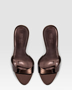 Mules in pelle ebano effetto specchio