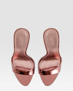 Mules en cuir effet miroir couleur rose du Texas