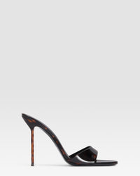 TORTOISE PATENT LEATHER MULE — TORTOISE