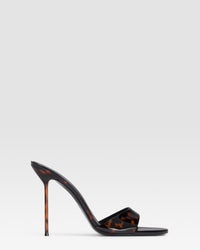 LACKLEDER MULE IN SCHILDPATT-OPTIK — TORTOISE