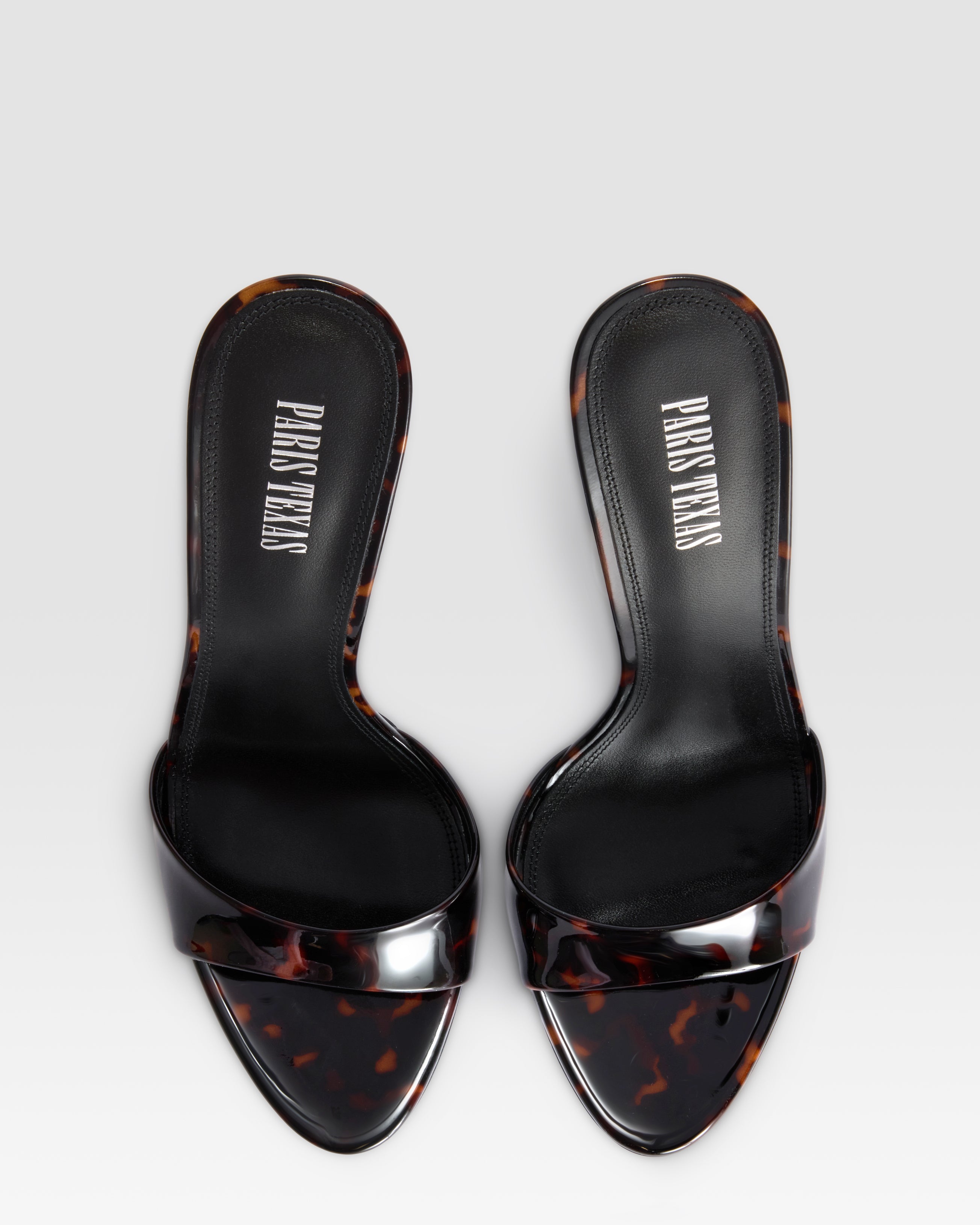 TORTOISE PATENT LEATHER MULE