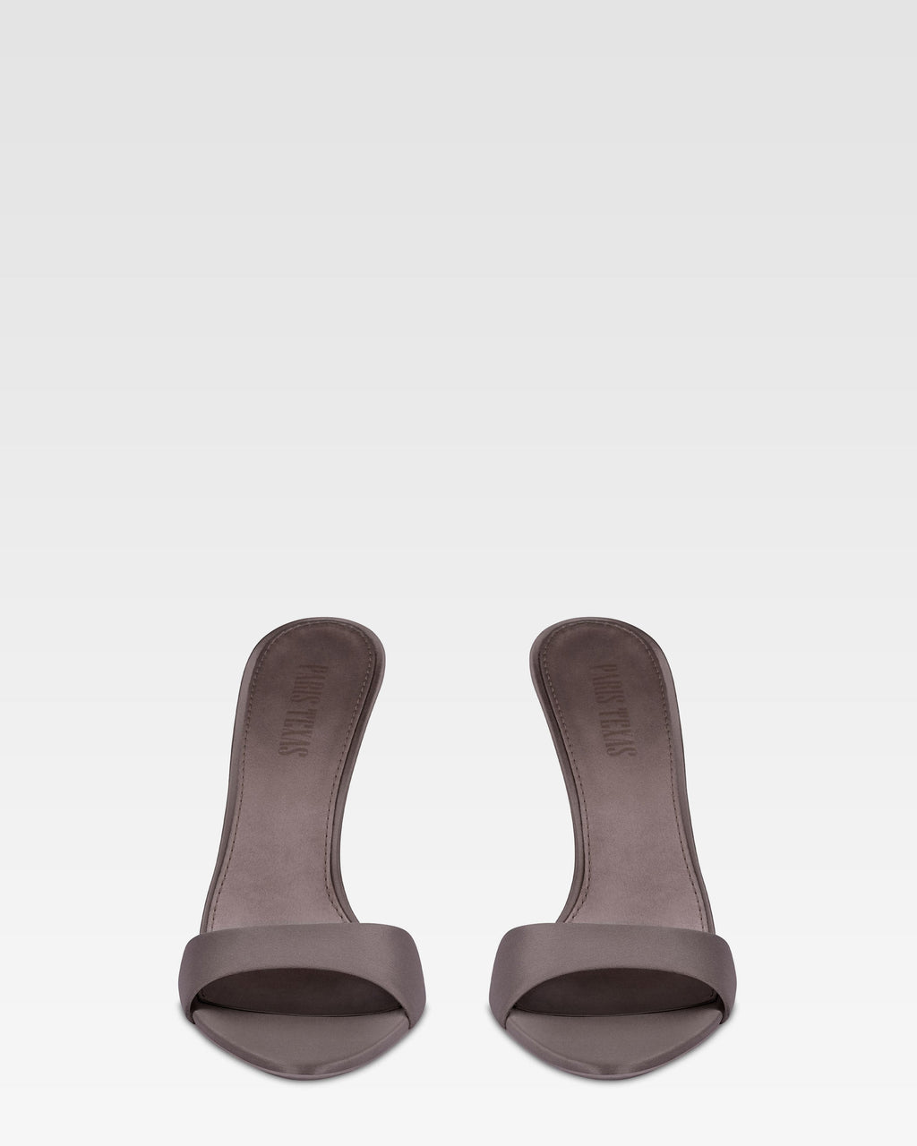 Mules in raso grigio