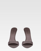 Mules in raso grigio