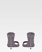 Mules in raso grigio