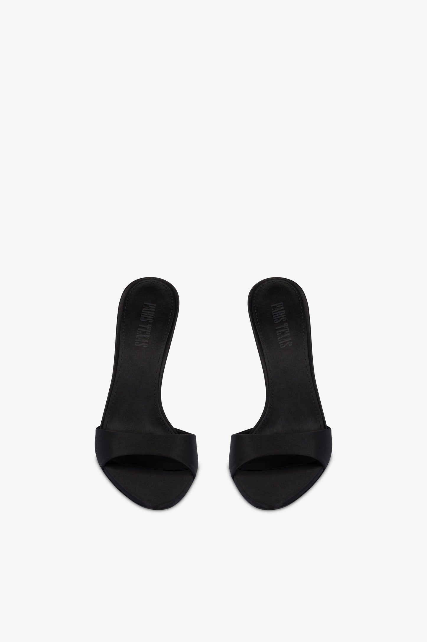 Mules in black satin.