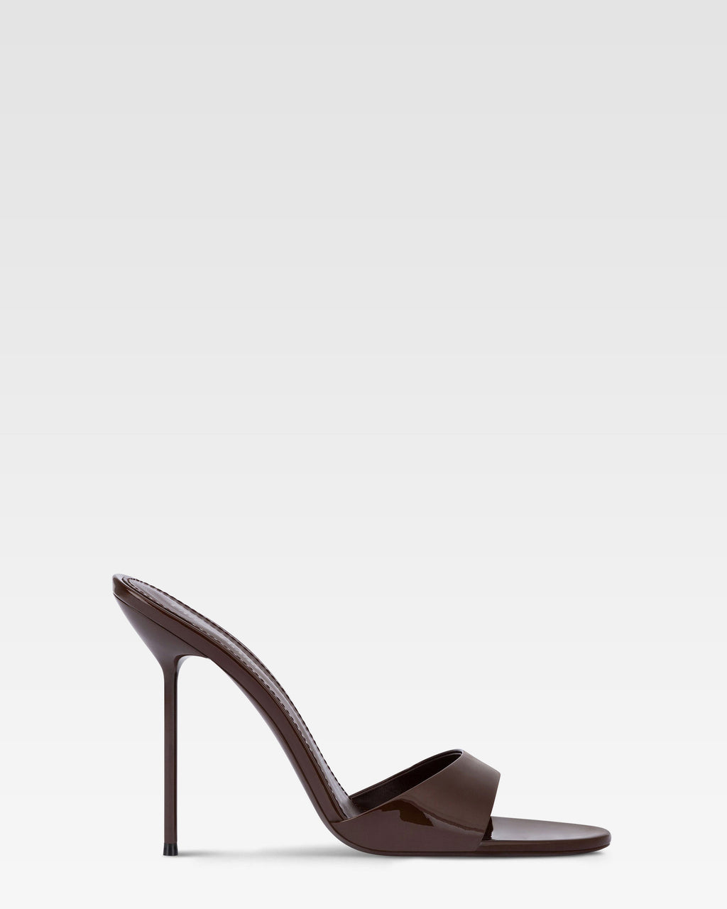 Mules en charol color chocolate