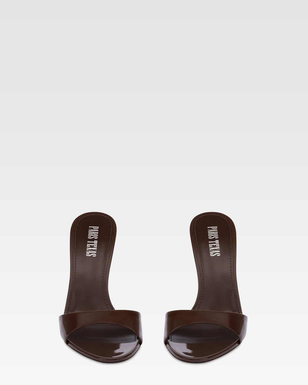 Mules en charol color chocolate