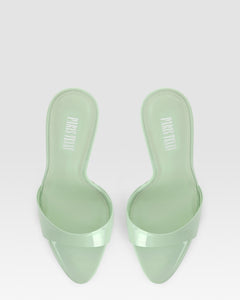 Mule en cuir verni
