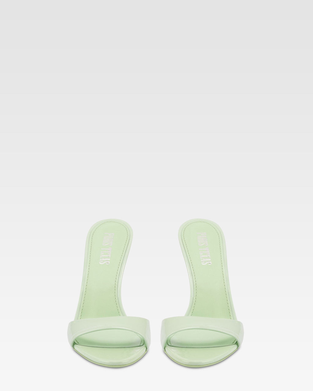 Mules in mint patent leather