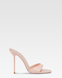 Mules en charol color rosa empolvado