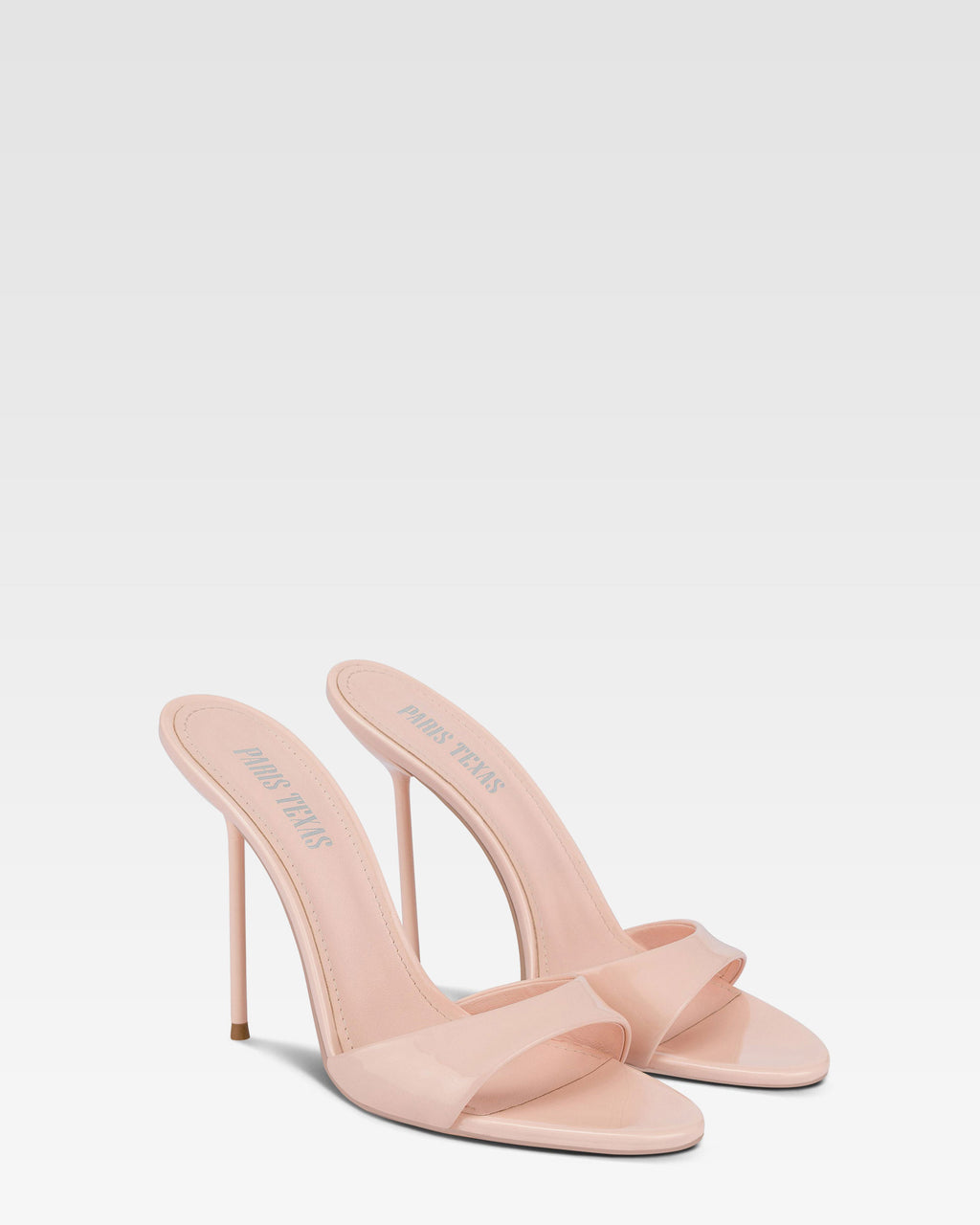 Mules en charol color rosa empolvado