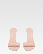 Mules en charol color rosa empolvado