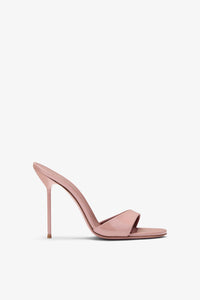 Mules in patent pink