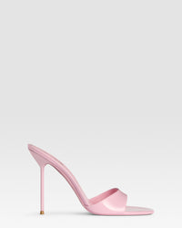 Black patent leather mule — PETAL PINK