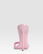 Mules en cuir verni rose petale